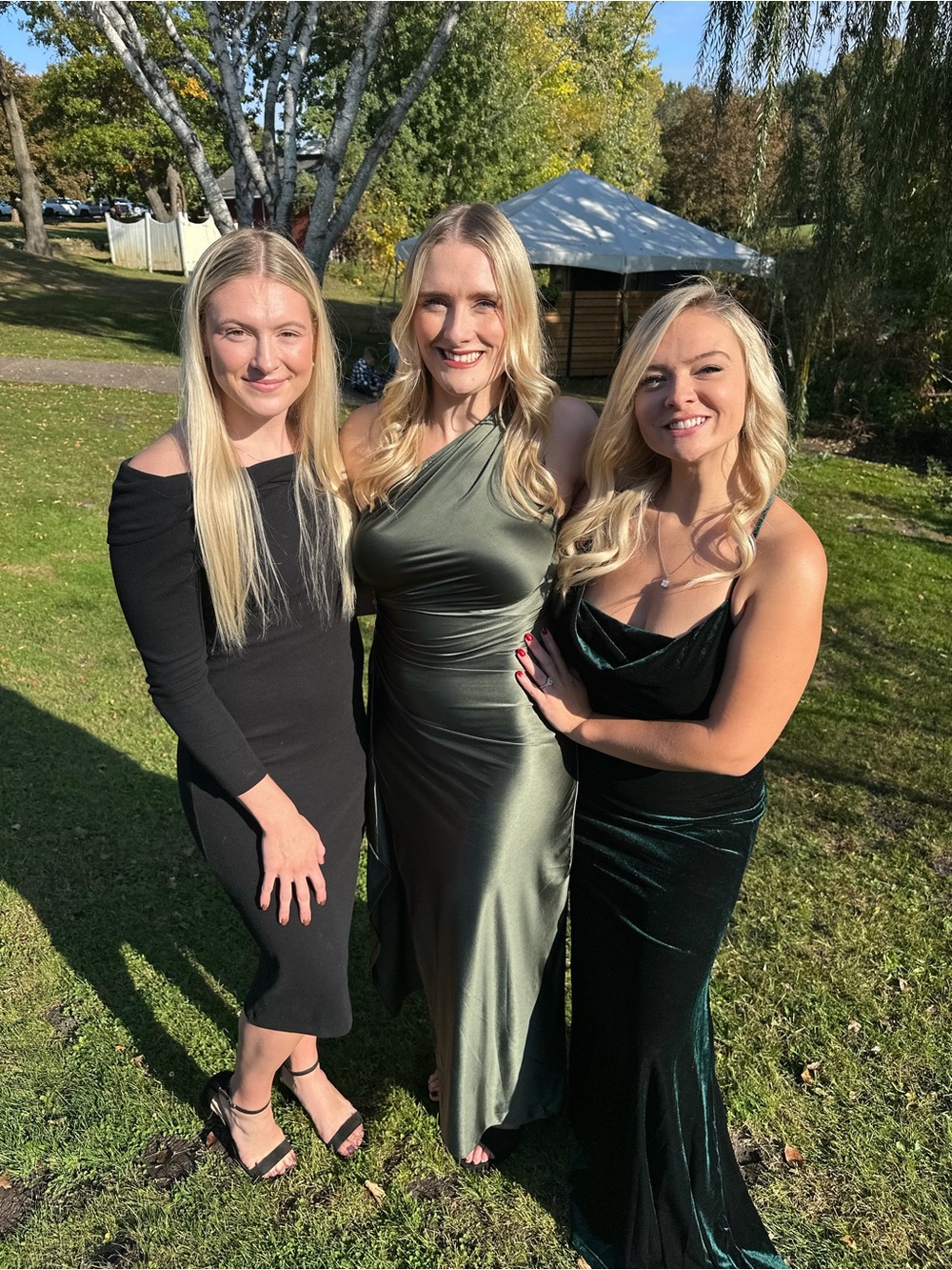 Elegant Olive Green One-Shoulder Satin Dress